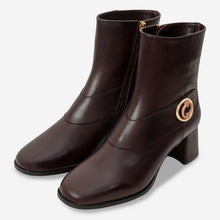 Load image into Gallery viewer, The Windsor Brown Leather Block Heel Women Boot