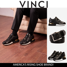 Load image into Gallery viewer, The Empire Black Leather Men Sneaker