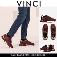Load image into Gallery viewer, The Majesty Burgundy Leather Men Sneaker