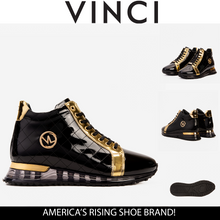 Load image into Gallery viewer, The Prestige Black &amp; Gold  Limited Edition  High-Top Men Sneaker 