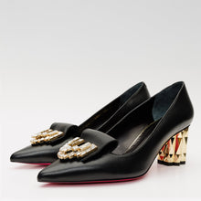 Load image into Gallery viewer, The Love Black Leather Block Heel Pump Women Shoe