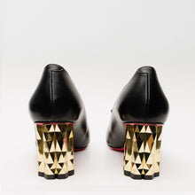 Load image into Gallery viewer, The Love Black Leather Block Heel Pump Women Shoe