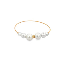 Load image into Gallery viewer, Wrist Cuff Bangle With Gold/Pearls Ball Beads (B2)