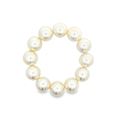 14MM White Pearl Beaded Bracelet (H112/I469)