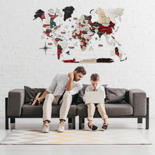 Load image into Gallery viewer, 3D Luminous Colored Wooden World Map Urban