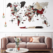 Load image into Gallery viewer, 3D Luminous Colored Wooden World Map Urban