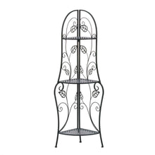 Load image into Gallery viewer, Traditional Iron Corner Bakers Rack 3-Tier Plant Stand Kitchen Dining Shelf
