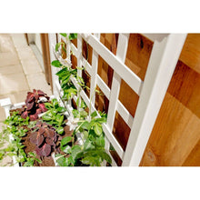 Load image into Gallery viewer, Outdoor White Vinyl Garden Planter Box with Trellis