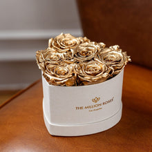 Load image into Gallery viewer, Baby Heart Beige Box | Gold Roses