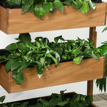 Load image into Gallery viewer, 4 Tier Vertical Wooden Planter Box Raised Bed Natural