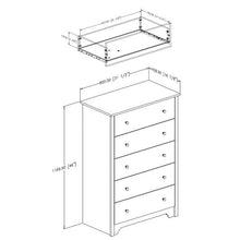 Load image into Gallery viewer, Dark Brown Chocolate Wood Finish 5-Drawer Bedroom Chest of Drawers
