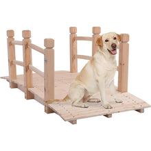 Load image into Gallery viewer, Outdoor Solid Wood 5-Ft Garden Bridge in Natural Wood Finish