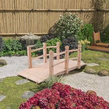Load image into Gallery viewer, Outdoor Solid Wood 5-Ft Garden Bridge in Natural Wood Finish