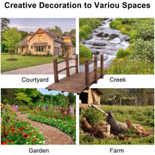 Load image into Gallery viewer, Outdoor 5-foot Solid Fir Wood Garden Bridge in Rustic Brown Finish