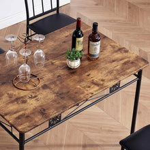 Load image into Gallery viewer, Farmhouse 5-Piece Dining Set with Wood-Top Table and 4 Cushioned Chairs