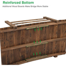 Load image into Gallery viewer, Outdoor 4-ft Wooden Garden Bridge in Rustic Brown Wood Finish