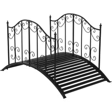 Load image into Gallery viewer, Sturdy Outdoor Rust-Proof 4-Foot Black Metal Arch Garden Bridge