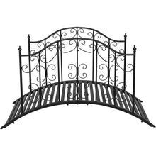 Load image into Gallery viewer, Sturdy Outdoor Rust-Proof 4-Foot Black Metal Arch Garden Bridge