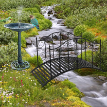 Load image into Gallery viewer, Sturdy Outdoor Rust-Proof 4-Foot Black Metal Arch Garden Bridge