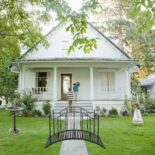 Load image into Gallery viewer, Sturdy Outdoor Rust-Proof 4-Foot Black Metal Arch Garden Bridge