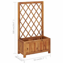 Load image into Gallery viewer, Solid Wood Outdoor Raised Garden Bed Planter with Lattice Trellis