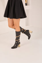 Load image into Gallery viewer, The Gladiator Black Leather Knee High Women Boot