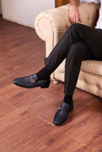 Load image into Gallery viewer, The Monarch Navy Blue Leather Men Dress Shoe