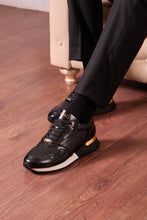 Load image into Gallery viewer, The Empire Black Leather Men Sneaker