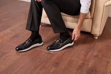 Load image into Gallery viewer, The Padova Black Leather Men Sneaker