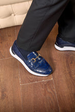 Load image into Gallery viewer, The Padova Navy Blue Leather Men Sneaker