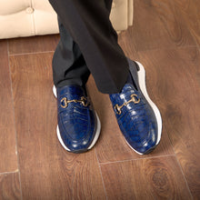 Load image into Gallery viewer, The Padova Navy Blue Leather Men Sneaker
