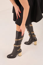Load image into Gallery viewer, The Gladiator Black Leather Knee High Women Boot
