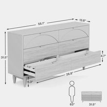 Load image into Gallery viewer, Retro Mid-Century Modern 6 Drawer Dresser Chest of Drawers in Vintage Brown