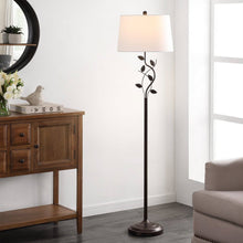 Load image into Gallery viewer, Vine Leaves Floor Lamp in Bronze Finish with White Shade