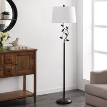 Load image into Gallery viewer, Vine Leaves Floor Lamp in Bronze Finish with White Shade