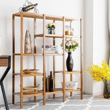 Load image into Gallery viewer, Eco-Friendly Bamboo 4-Shelf Bookcase Storage Rack