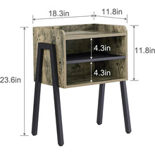 Load image into Gallery viewer, Modern Industrial Grey Wood Black Metal Side Table Nightstand End Table