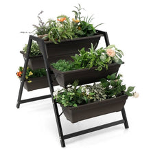 Load image into Gallery viewer, 3 Tier Patio Raised Garden Bed Planter Boxes Herbs Flowers Vegetables