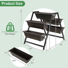 Load image into Gallery viewer, 3 Tier Patio Raised Garden Bed Planter Boxes Herbs Flowers Vegetables