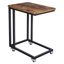 Load image into Gallery viewer, Modern Industrial Side Table Nightstand TV Tray on Wheels