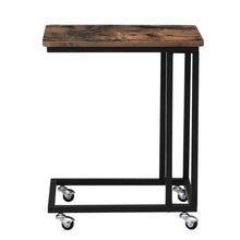 Load image into Gallery viewer, Modern Industrial Side Table Nightstand TV Tray on Wheels