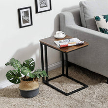 Load image into Gallery viewer, Modern Industrial Side Table Nightstand TV Tray on Wheels