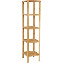 Load image into Gallery viewer, Slim 4-Shelf Natural Bamboo Wooden Shelving Unit Storage Rack Bookcase