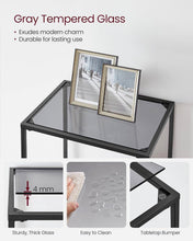 Load image into Gallery viewer, Narrow Glass Shelves Bookcase 5-Shelf Shelving Unit with Black Grey Metal Frame