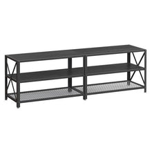 Load image into Gallery viewer, Industrial Black Metal Wood TV Stand Entertainment Center for TV up to 70-inch
