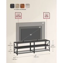 Load image into Gallery viewer, Industrial Black Metal Wood TV Stand Entertainment Center for TV up to 70-inch