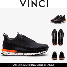 Load image into Gallery viewer, The Milford  Black  Leather Men Sneaker