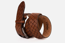 Load image into Gallery viewer, The Turan Brown Handwoven Leather Belt