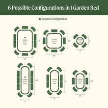 Load image into Gallery viewer, 17" Tall 6 In 1 Medium Modular Metal Raised Garden Bed Kit
