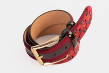 Load image into Gallery viewer, The Vicino Burgundy Leather Belt